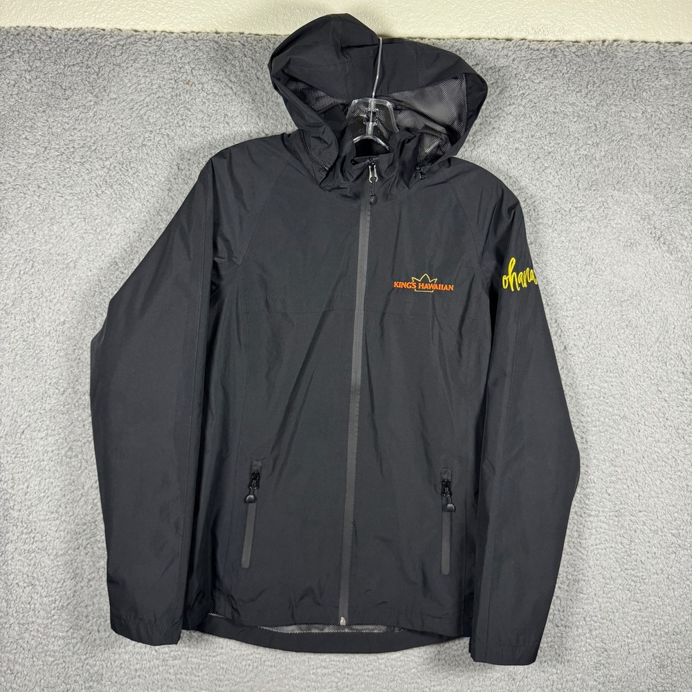 Port Authority Kings Hawaiian Ohana Hooded Windbreaker Jacket Black Women Small